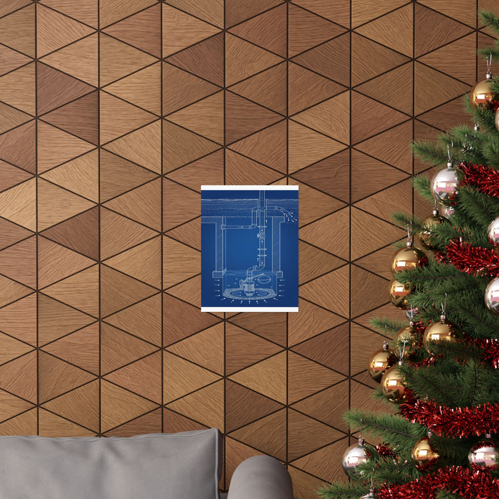 Sump Pump Blueprint Poster