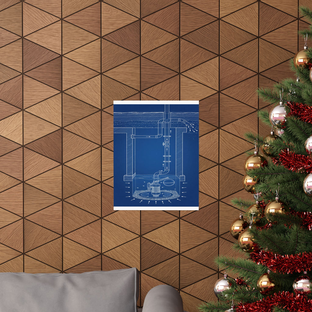 Sump Pump Blueprint Poster