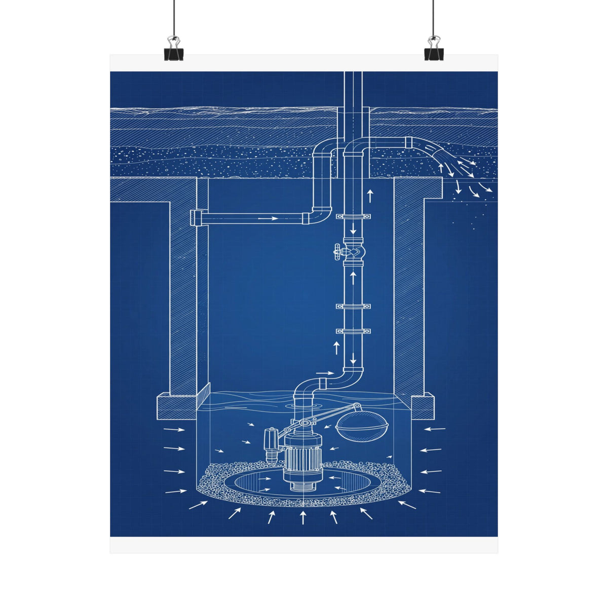 Sump Pump Blueprint Poster