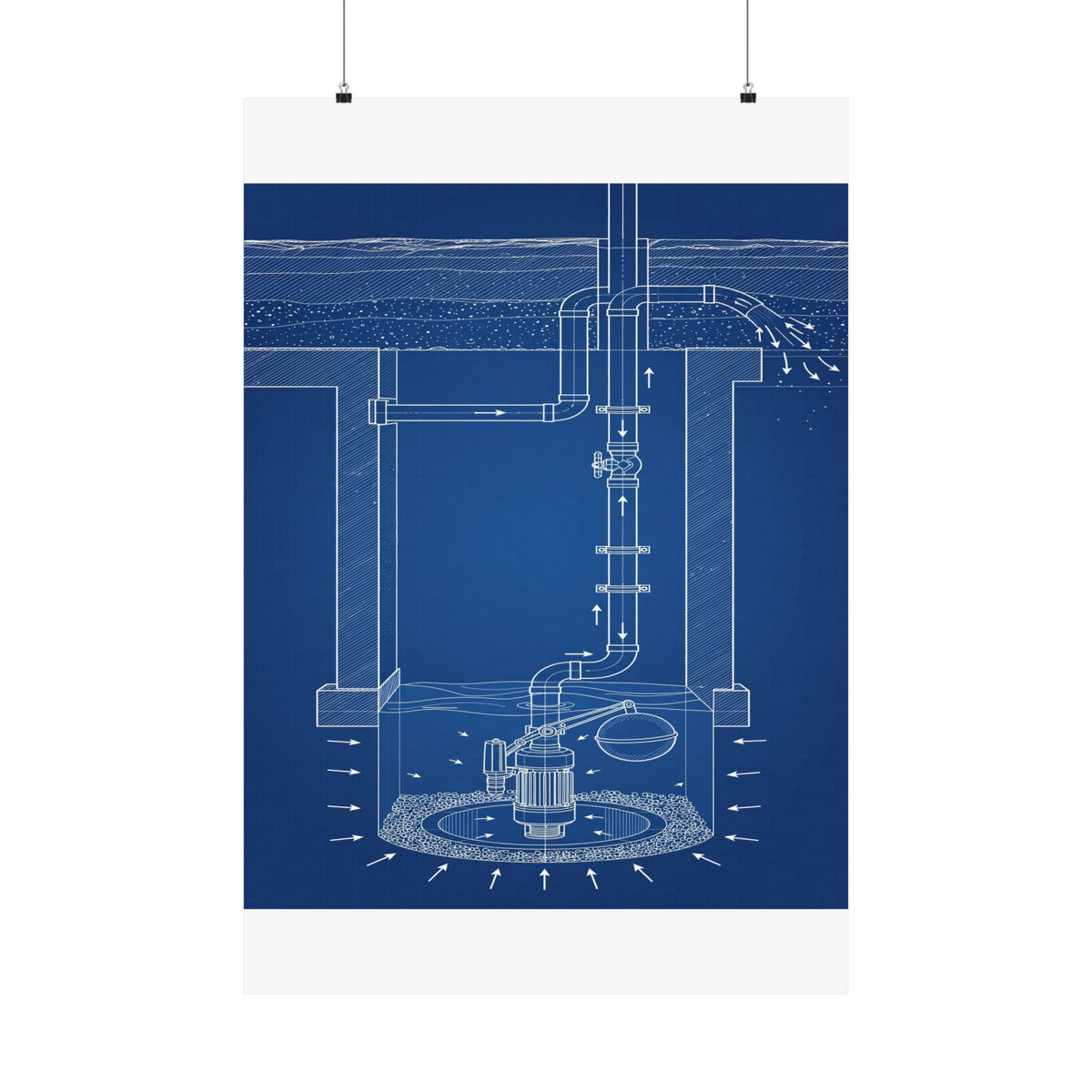 Sump Pump Blueprint Poster