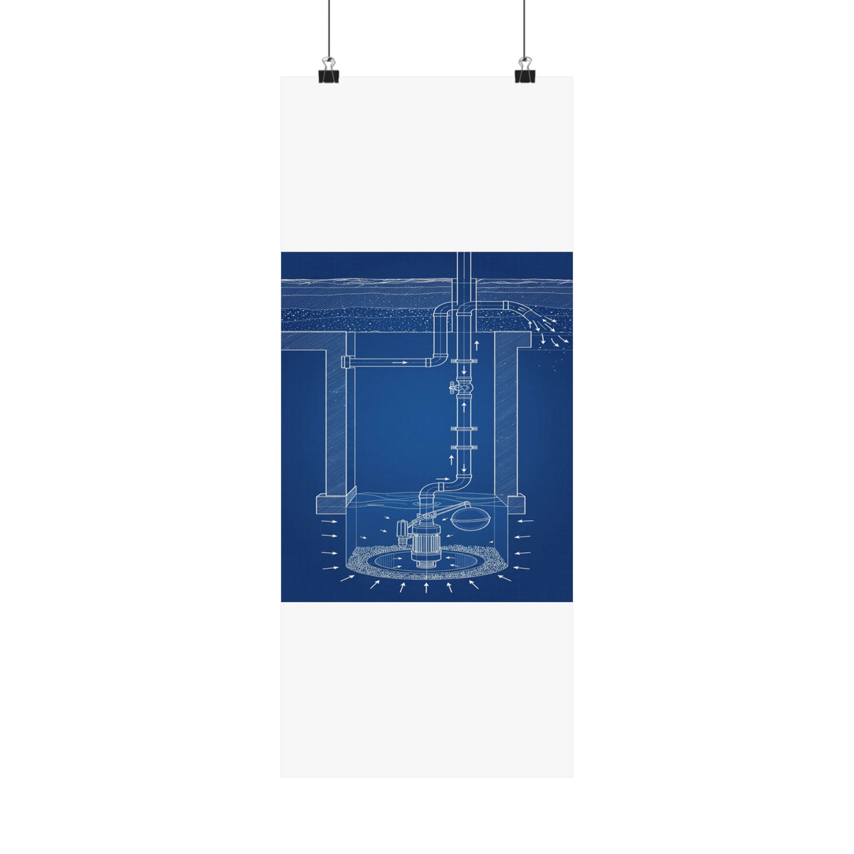 Sump Pump Blueprint Poster