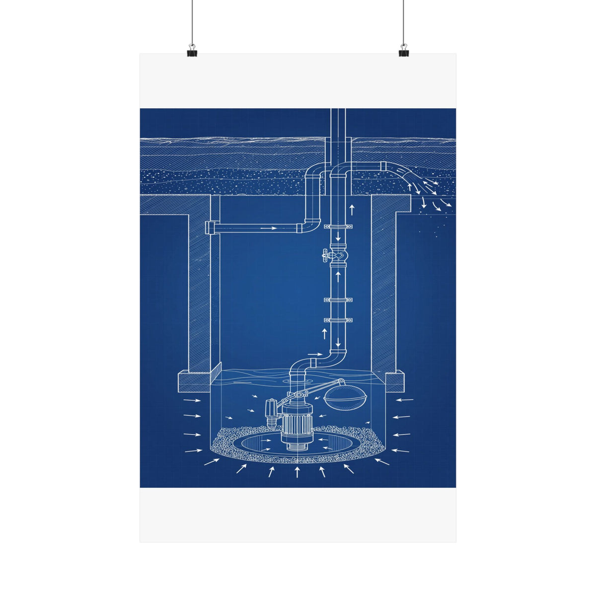 Sump Pump Blueprint Poster