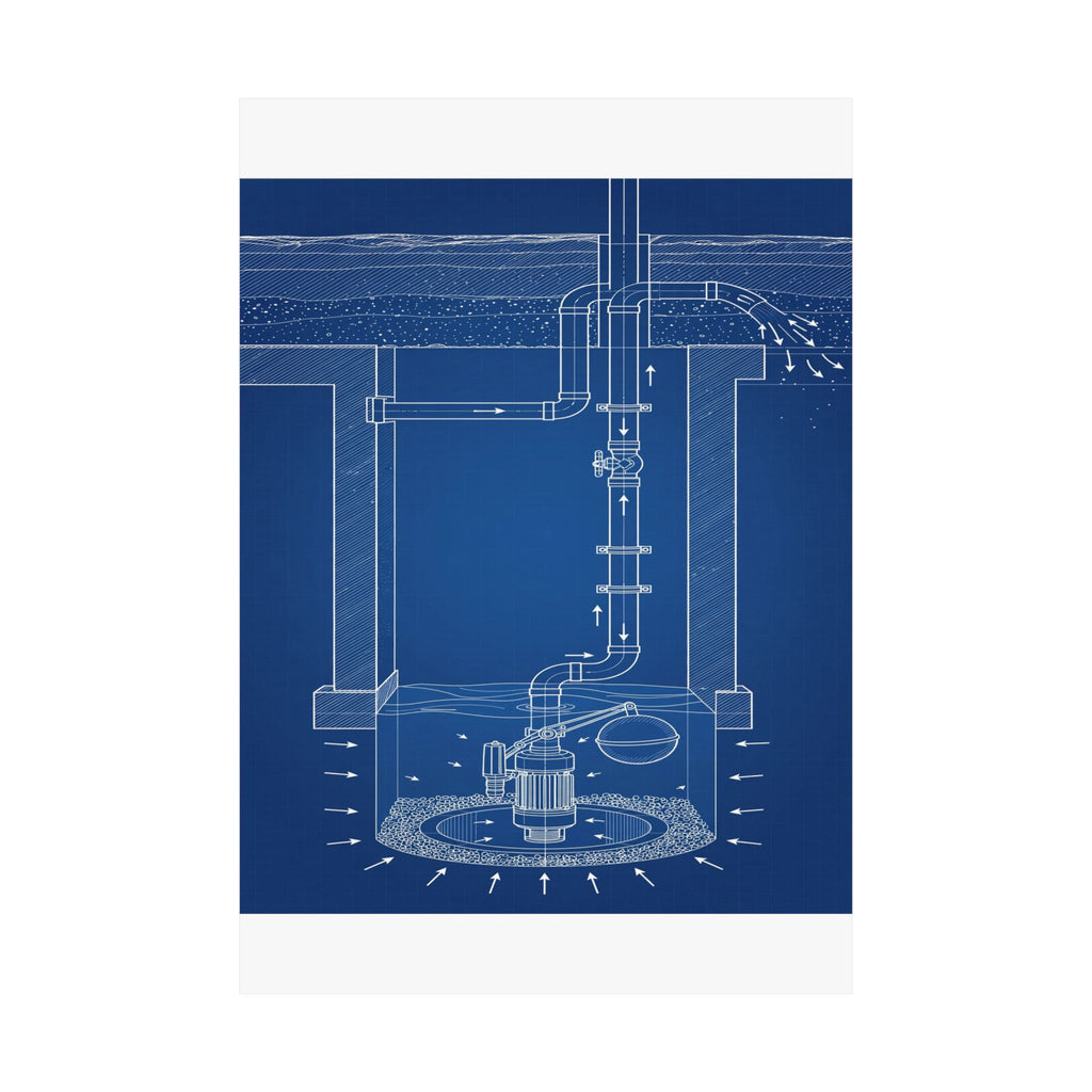 Sump Pump Blueprint Poster