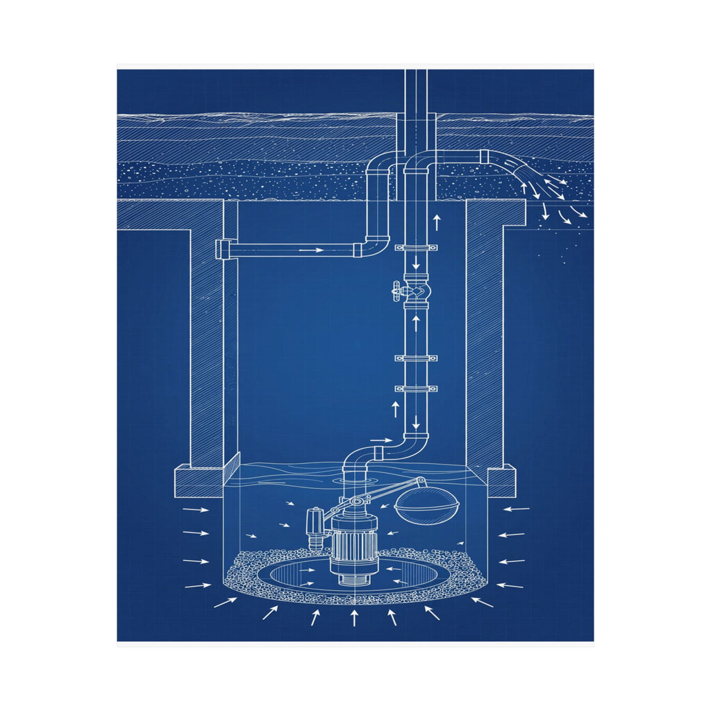 Sump Pump Blueprint Poster