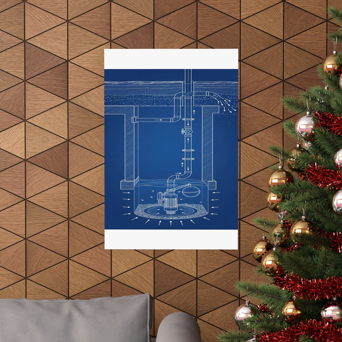 Sump Pump Blueprint Poster