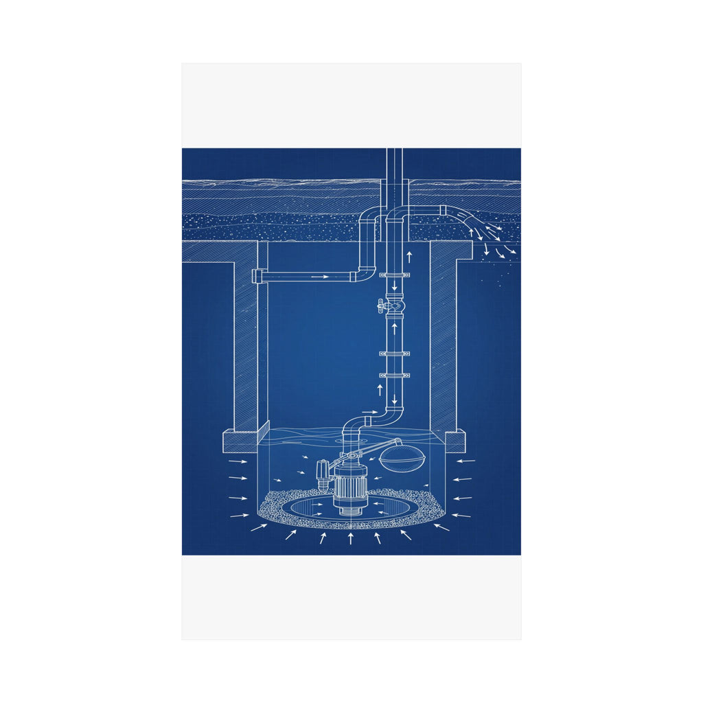 Sump Pump Blueprint Poster