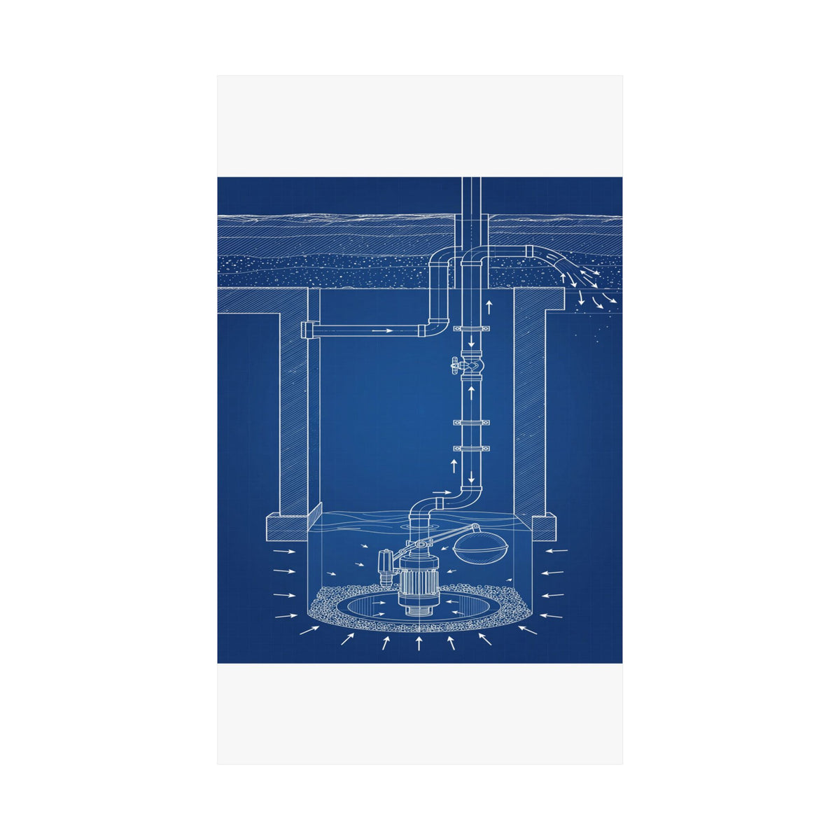 Sump Pump Blueprint Poster
