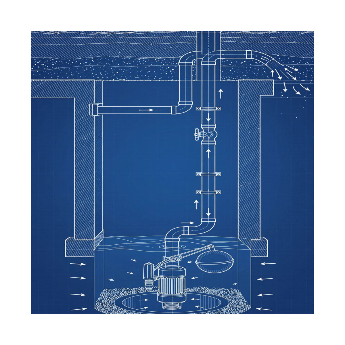 Sump Pump Blueprint Poster