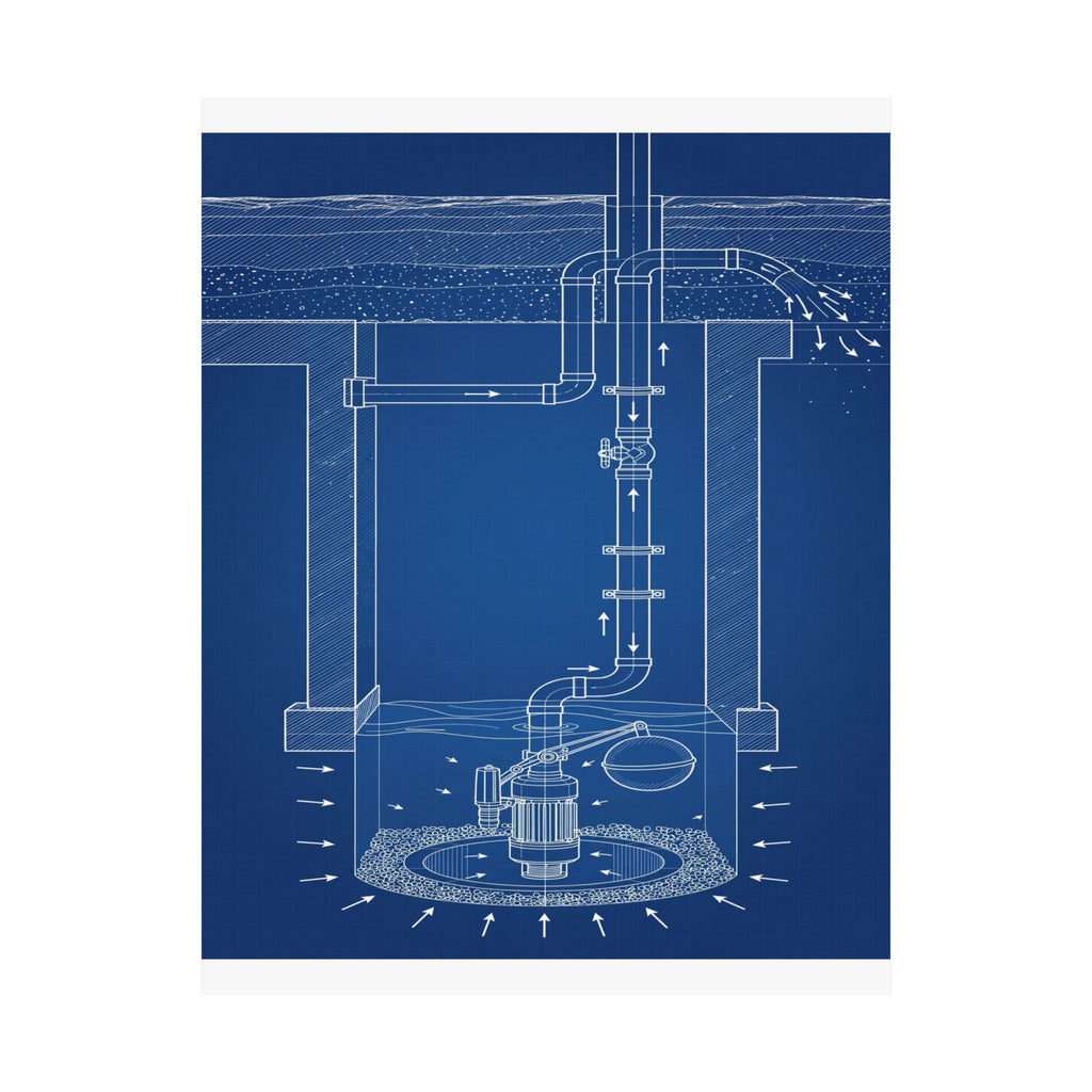 Sump Pump Blueprint Poster